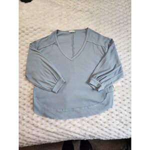 Elegant Blue V-Neck Women's Top